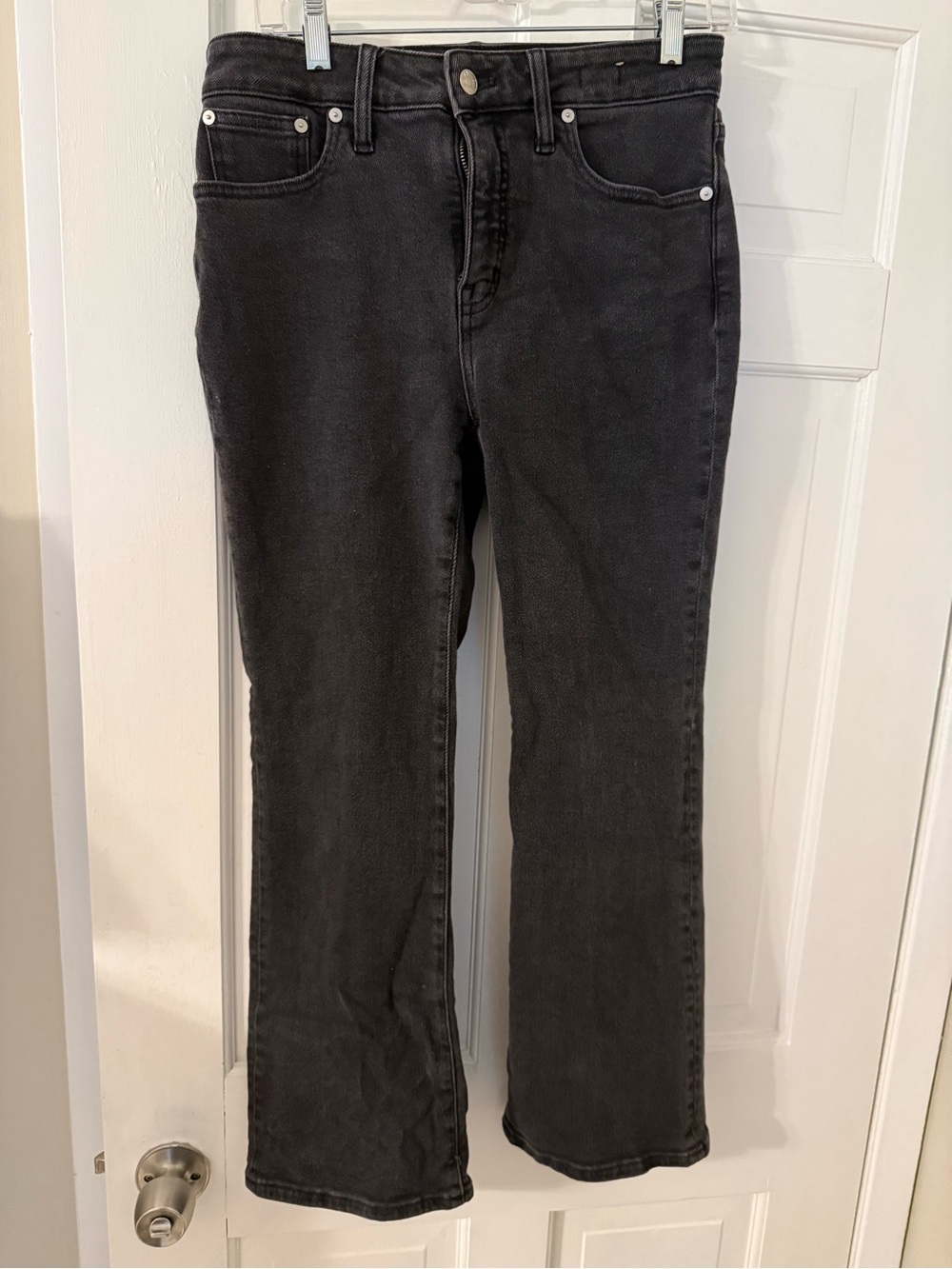 Madewell Black Cropped Straight-Leg Jeans